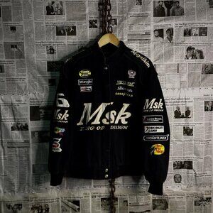 Vintage Meysikim King of Design NASCAR Inspired Racing Bomber Canvas Jacket - M